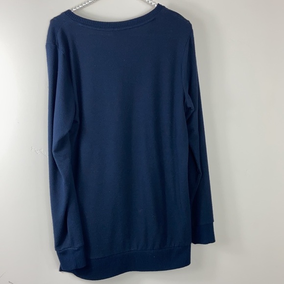 Lucky Brand Navy Blue V Neck Knit Long Sweater Small - Picture 5 of 7